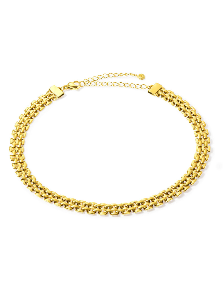 gold chain choker on white background