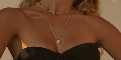 layered gold pendant necklaces and chain necklaces