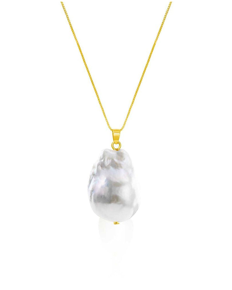baroque pearl necklace on white background