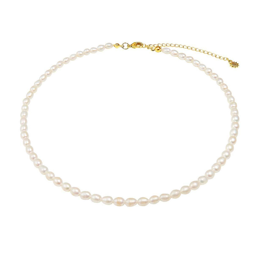 seed pearl choker on white background 