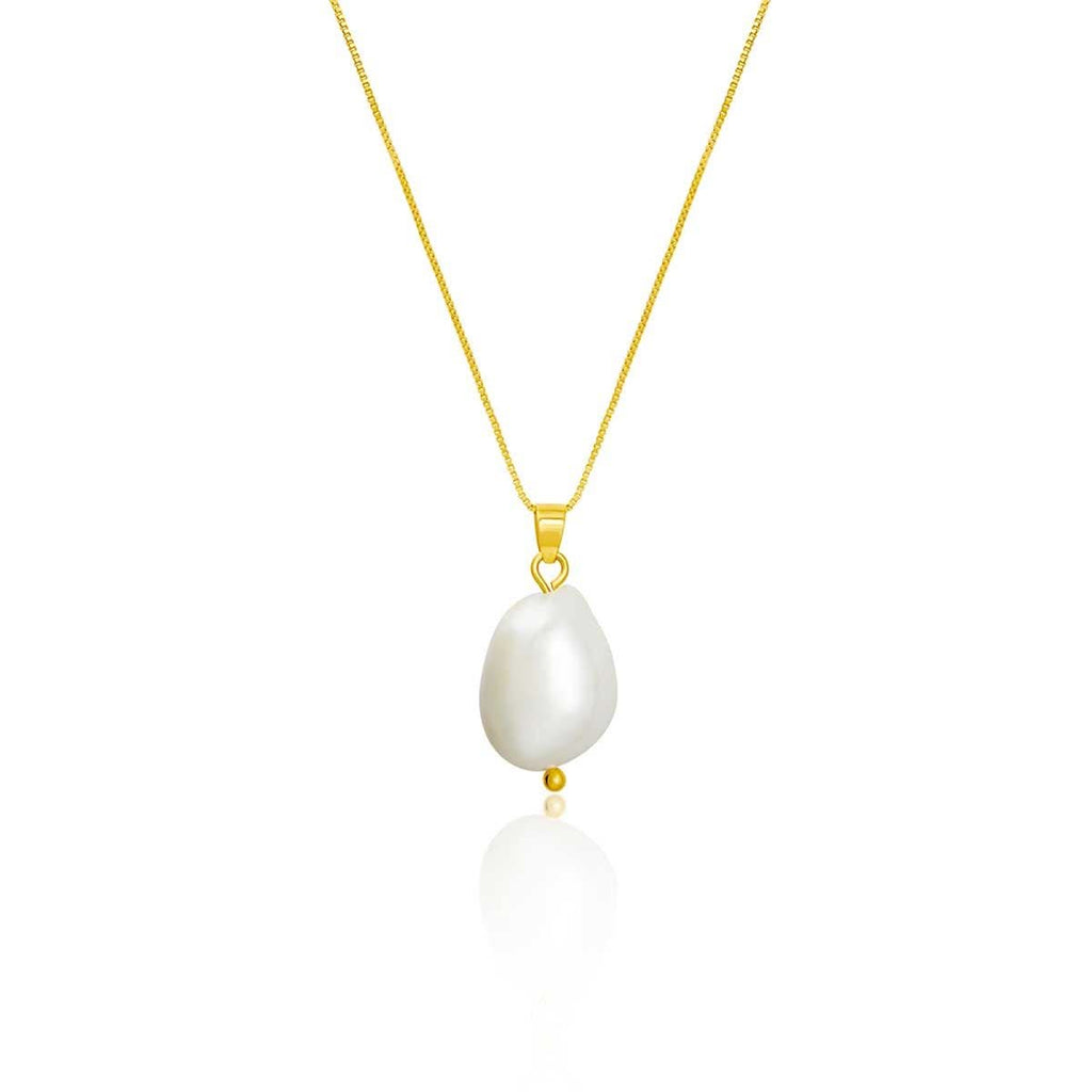 Pearl Drop Necklace in white background