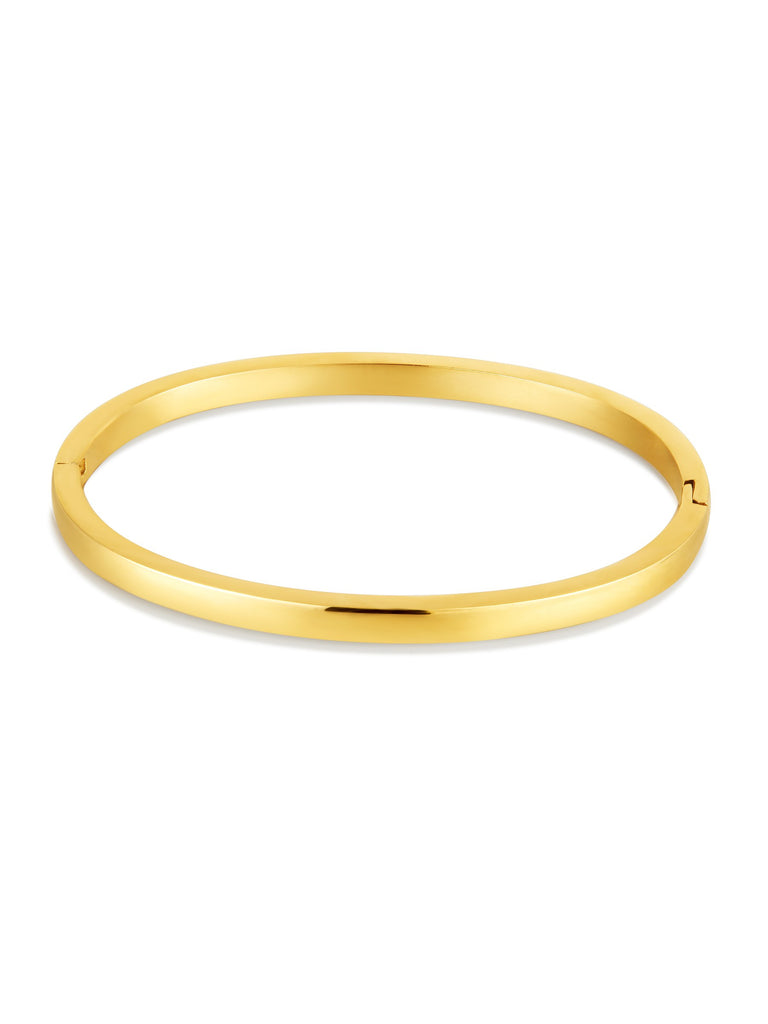 gold bangle bracelet on white background