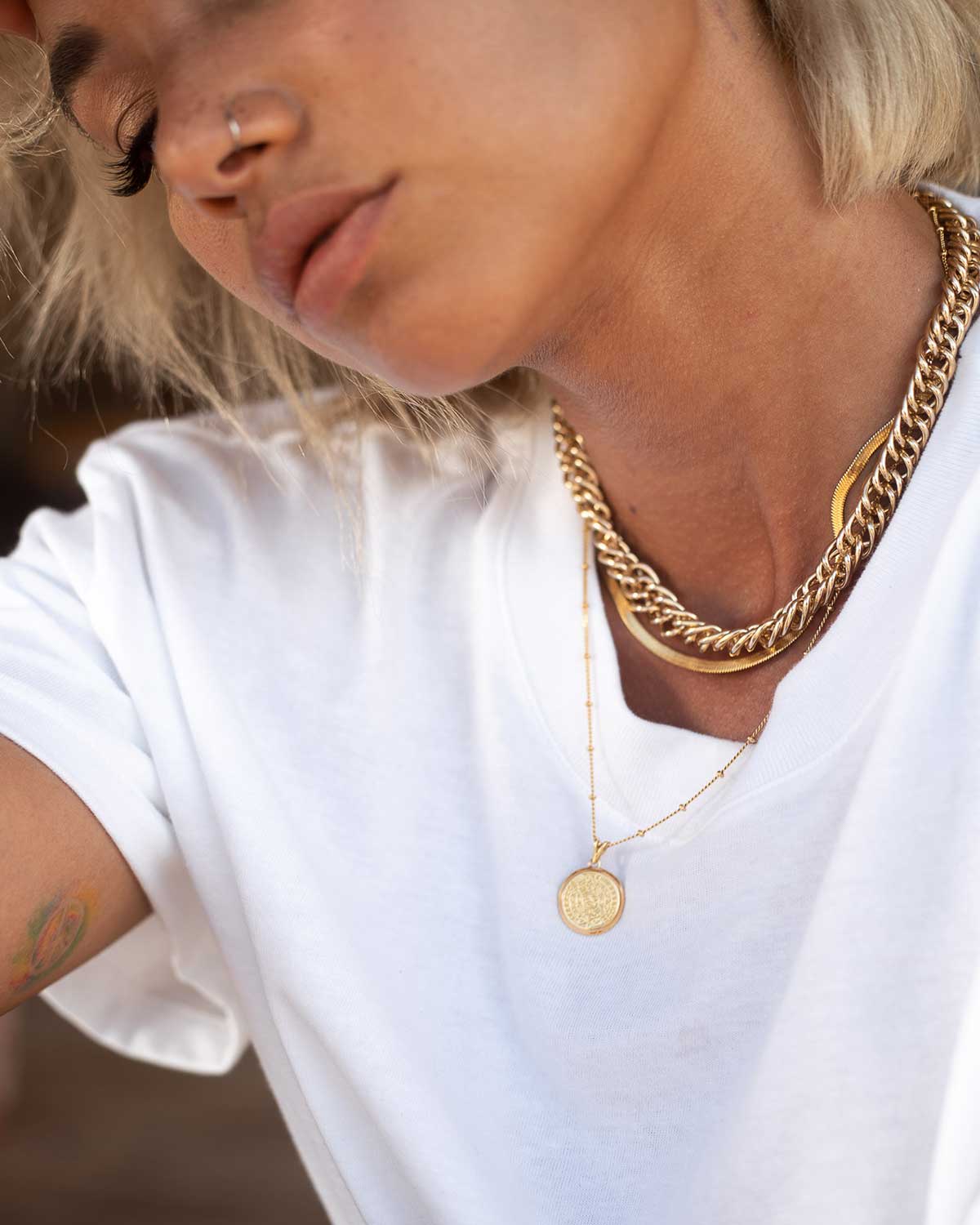 Gold Coin Necklace - Aztec Coin Necklace | CULT OF SUN JEWELRY