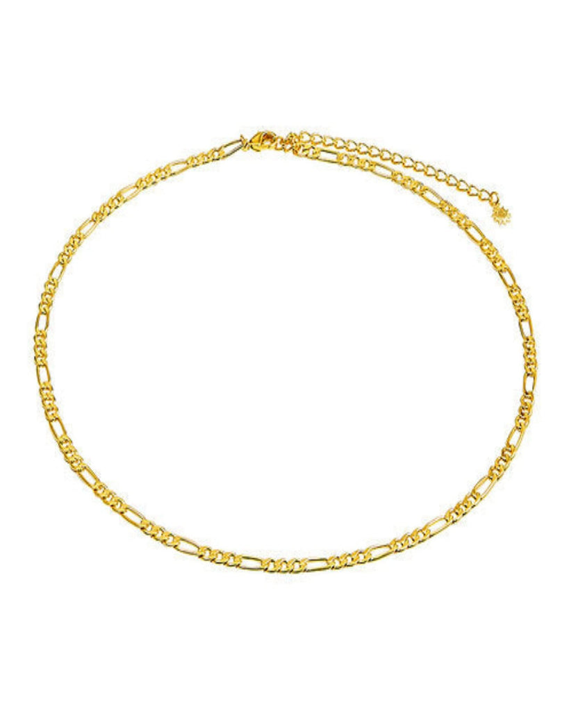 figaro chain necklace on white background