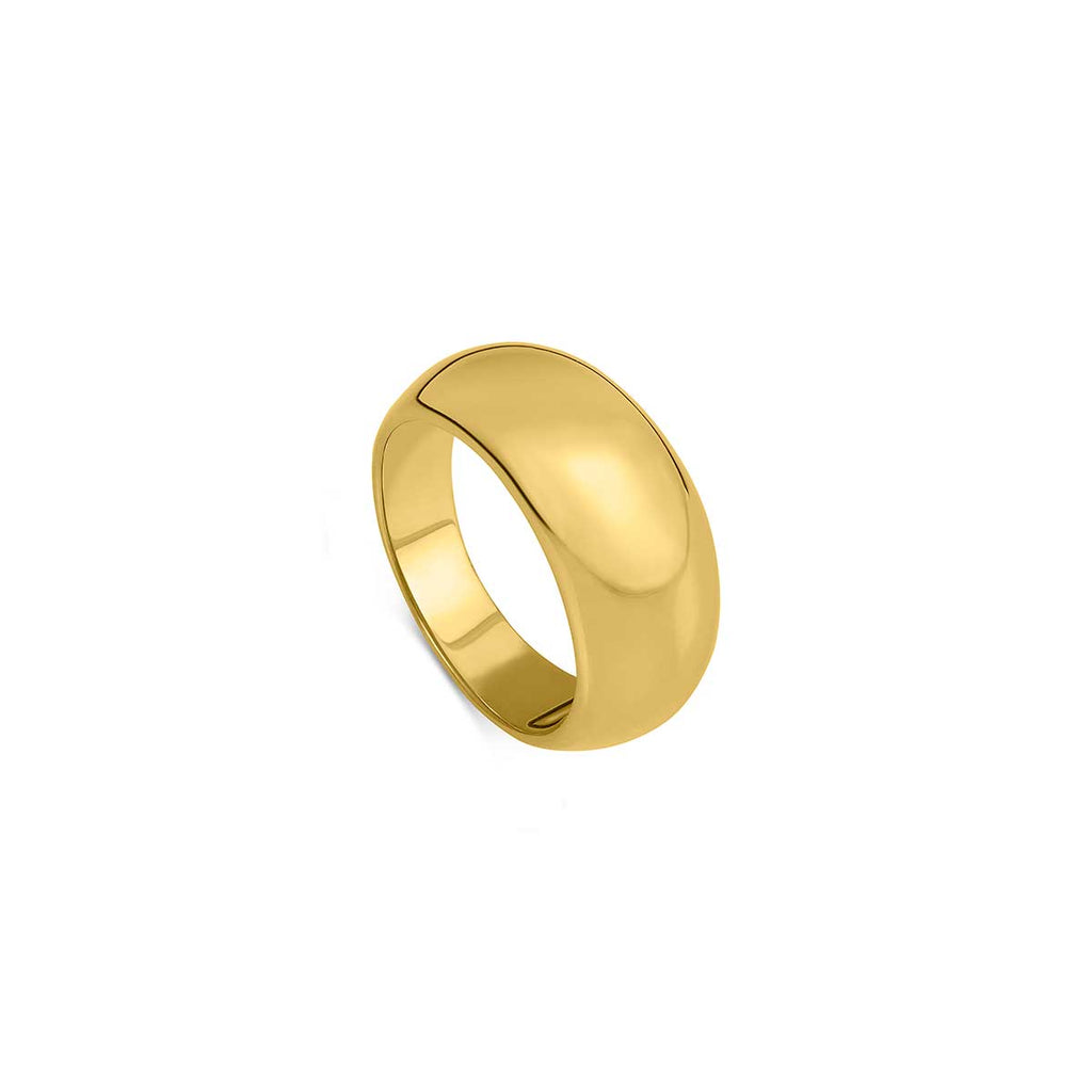 Gold Dome Ring on white background