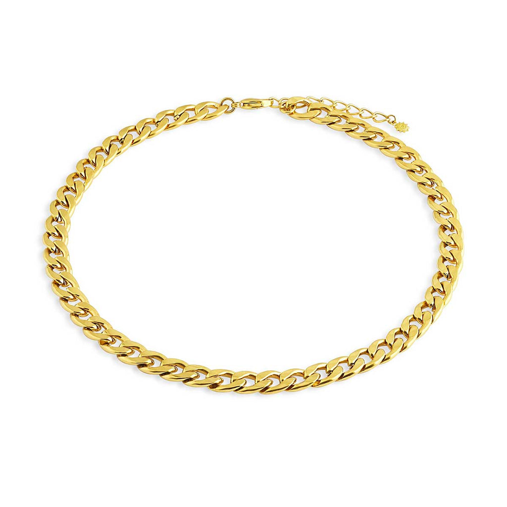 Cuban necklace on white background 