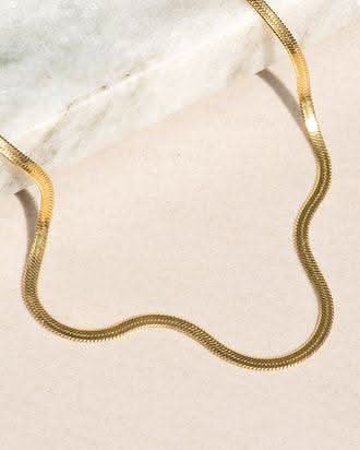 Gold Snake Chain Necklace Choker 