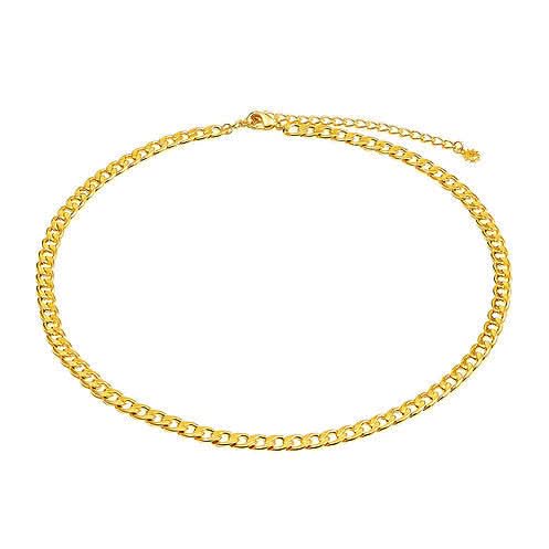 Cuban gold chain on white background 
