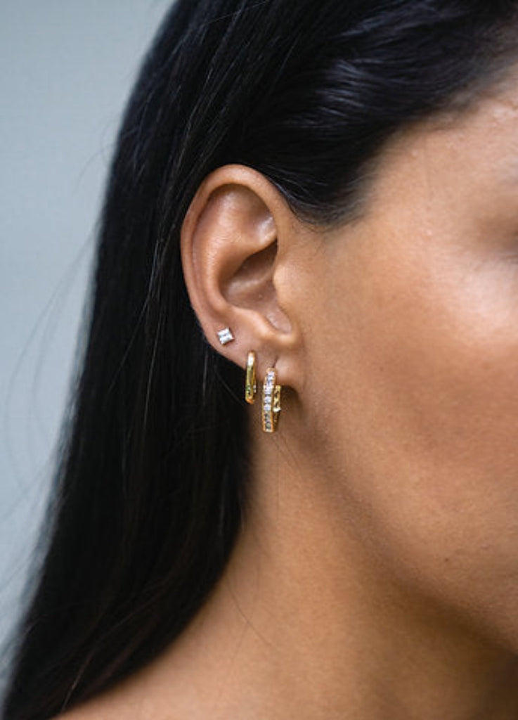 Hexagon Hoop Earrings Gold | Cult of Sun Jewelry – CULT OF SUN