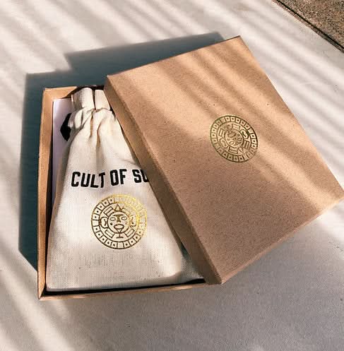 Cult of Sun packaging box and bag 